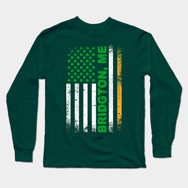 Irish American Flag BRIDGTON, ME Long Sleeve T-Shirt by Curry G